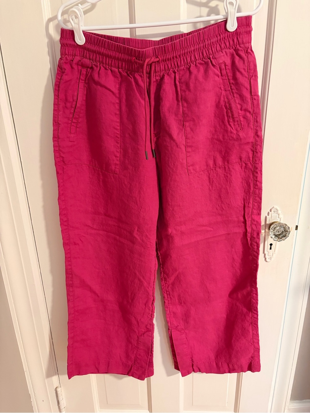 Athleta wide leg linen retreat pants pink medium petite
